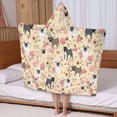 thumbnail image 5 of Pugs and Pioneer Flower Hooded Bath Towel，50"x30" for Ages 3 To 12 Kids, Quick Dry Lightweight Soft Microfiber Hood Beach Towel Cover Up for Kids, 5 of 7
