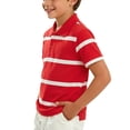thumbnail image 4 of Odeerbi Camisas de Golf de Chicos Botón de Solapa A Rayas Camisas de Tenis de Manga Corta Uniforme Escolar, 4 of 5