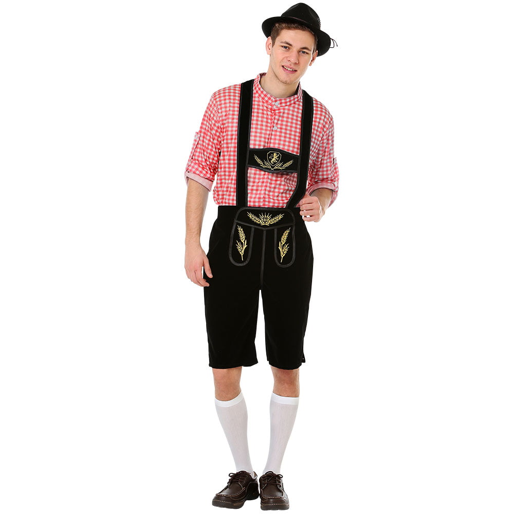 Mens Zombie Oktoberfest Bavarian Fancy Dress Costume German Beer Halloween M-XL 
