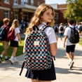 thumbnail image 7 of Checkerboard Backpack School Bag Korean Style Lightweight Multi Pocket Travel Daypack For Students College Casual Use Teen Commuting Outdoor Use Durable Comfortable Ergonomic Design Organized Storage, 7 of 7