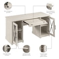 thumbnail image 3 of Bush Lennox Engineered Wood Desk with Keyboard Tray in Linen White Oak, 3 of 10