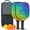 Black-1, variant on Pickleball Paddles Set Of 2, Fiberglass Surface, Vibrant Rainbow Print, 4 Balls & Bag