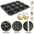 thumbnail image 2 of PENGXIANG 12 Cups Muffin Pan Set 2 Packs Bakeware Non-Stick Cupcake Baking Mold Heavy Duty Carbon Steel Pan Standard Baking Muffin Tin For Cakes, 2 of 6