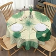 thumbnail image 3 of Green Tie Dye Round Tablecloth 60"x60",Wrinkle Wipeable Table Cloth for Kitchen Dining Room Picnic Patio Party, 3 of 6
