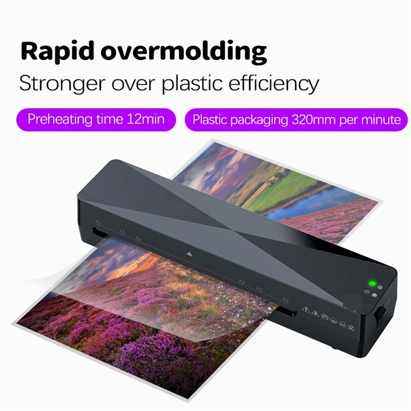Office Hot And Cold Laminator Machine For A4 Document Photo Blister Packaging Plastic Film Roll Laminator