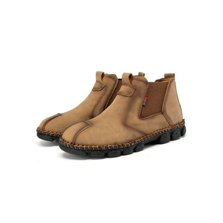

Ymiytan Mens Non Slip Ankle Boot Driving Round Toe Loafers Breathable Khaki 7