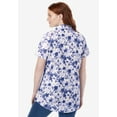 thumbnail image 2 of Woman Within Plus Size Perfect Short Sleeve Button-Down Shirt Oversized Tunic Blouse, 2 of 5