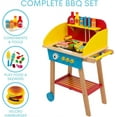thumbnail image 4 of Svan Cook 'N Grill Wood Toy BBQ Set- Pretend Play Wooden Barbeque Food & Grilling Tools for Kids, 30+ Pieces Feat Spatula, Burger & More, Fun Indoor Activity Playset, Daycare, Playroom Centers, 4 of 7