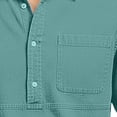 thumbnail image 6 of Men's Long Sleeve Polos Shirts Solid Color Rayon Collar Button Pocket Hyperline Shirt for Daily Commuting, 6 of 6