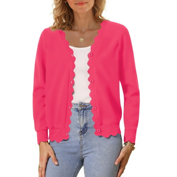 MOSHU V neck Cardigans for Women Long Sleeve Button Down Sweaters Open Front Knit Shrugs Cardigan Outerwear Coats