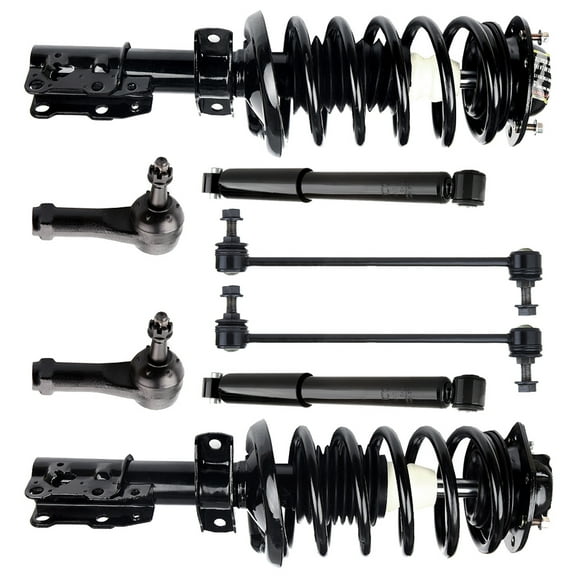 CCIYU Complete Suspension Kit Fits 2005 2006 2007 2008 2009 for Chevrolet Cobalt Includes Front Strut Spring Assembly Rear shock absorber Tie Rod End Stabilizer Bar Link Kit