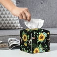 thumbnail image 6 of Sikiie Sunflower Skull Boho Leather Tissue Box Cover Square, tissue box holder, Tissue Box with Bottom Belt-5.2”x5.2”x5.2”, 6 of 7