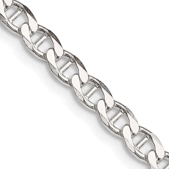 Sterling Silver 4.15mm Flat Cuban Anchor Chain (16 X 4.15) Made In Italy qfan100-16