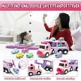 thumbnail image 2 of LASCOTON Toys for 1 2 Year Old Girl, 7-in-1 Carrier Truck, Toddler Girl Toys, Friction Power Toy Cars with Light & Sound, 1 2 3 Year Old Girl Gifts Birthday for Kids Girls Pink Toy, 2 of 2