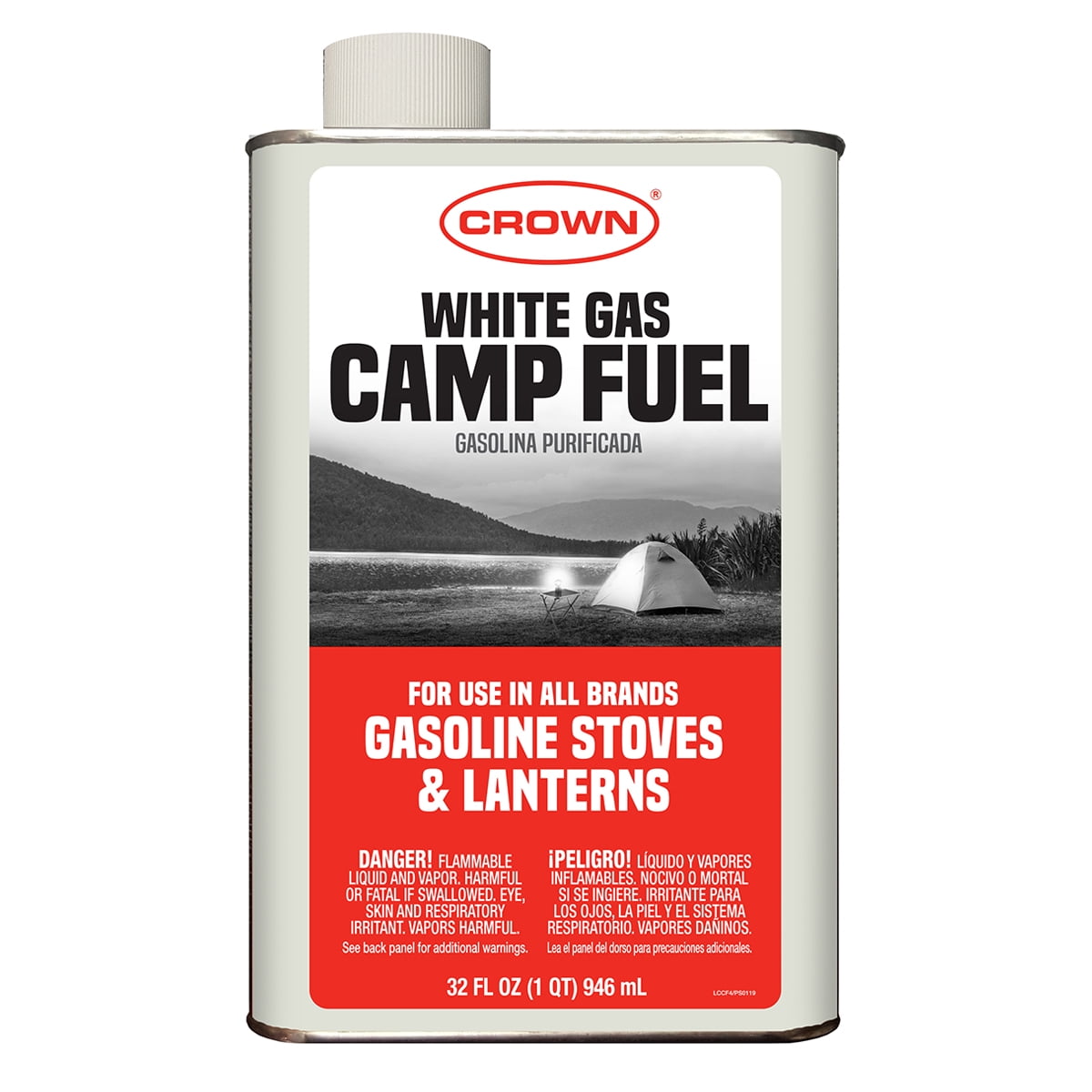 Crown White Gas Camp Fuel for Use in Gasoline Stoves and Lanterns, 1 Quart
