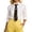 Coffee, variant on Teen Boys Girls Decorative Necktie with Chain Pre-Tied Satin Necktie for Graduation Daily Wear