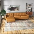 thumbnail image 5 of ASHCROFT Elva Mid Century L-Shaped Genuine Leather Left Facing Chaise Sectional, Light Brown Tufted Tight Back Sectional Sofa for Living Room Waiting Area Office Apartment Dorm Home, Tan, 5 of 7