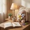 thumbnail image 5 of Grumpy Bunny Stuffed Animal with Bouquet, 11.8'' Soft Rabbit Plush with Floppy Ears, Easter Decor for Home, Ideal Birthday Gift for Kids and Adults, 5 of 6