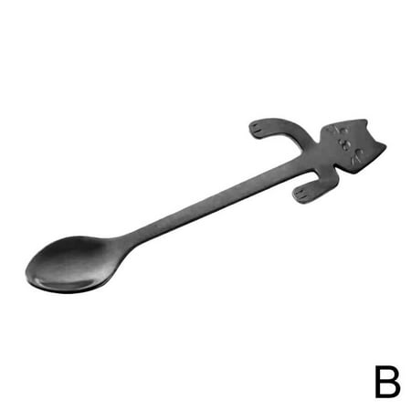 

Stainless Steel Cat Coffee Drink Mixing Spoon Tableware Kitchen Teaspoon Hanging Y2A5
