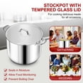 thumbnail image 4 of Vesteel 24 Quart Stock Pot with Lid, Stainless Steel Stockpot for Stewing Simmering, Tri-ply Construction for Induction Gas Electric Stove, Heavy Duty for Restaurant, Party, 4 of 8