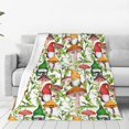 thumbnail image 4 of Salouo Mushrooms Gnomes Print Bed Blankets,Flannel Blanket Comfortable Air Conditioning Blanket Lightweight Blanket for Sofa Bed Travel & Couch -40"x30", 4 of 8