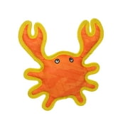 DuraForce - Crab Orange - Durable Woven Fiber - Squeakers - Multiple Layers. Made Durable, Strong & Tough. Interactive Play (Tug, Toss & Fetch). Machine Washable & Floats