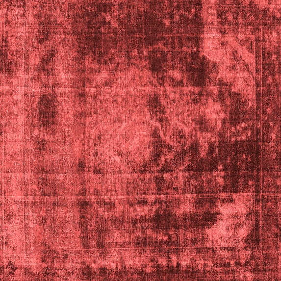 Ahgly Company Indoor Square Oriental Red Industrial Area Rugs, 7' Square