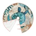 thumbnail image 3 of Bingfone Christmas Tree Skirt Mat Christmas Decoration Interior 48"-Watercolor Sea Turtle, 3 of 8