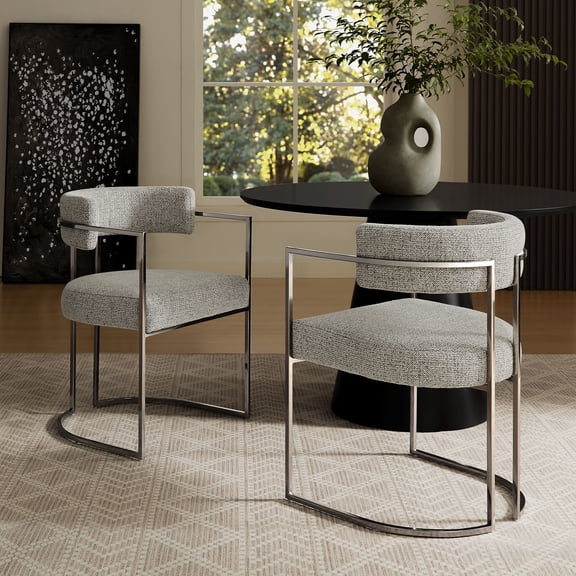 Modway Huron Dining Accent Chair in Silver Wheat