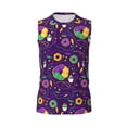 thumbnail image 6 of Lsque Mardi Gras and Donuts Print Men's Cotton Blend Sleeveless Muscle Shirts (S-3XL)- Moisture Wicking, Odor Protection, UPF 30+,Small, 6 of 8