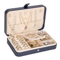 thumbnail image 1 of LANDICI Joyero pequeño para mujeres y niñas, estuche de viaje de piel sintética, organizador de joyas portátil, soporte de almacenamiento para anillos, pendientes, collares, pulseras, brazaletes, rega, 1 of 5