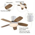 thumbnail image 2 of 42" Farmhouse Ceiling Fan with LED Light Remote Control 5-Blades 6 Speeds Timer, 2 of 12