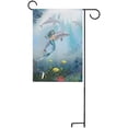 thumbnail image 5 of SKYSONIC Garden Flag Mermaid and Dolphin Undersea Double-Sided Printed House Sports Flag-12x18(in)-Polyester Decorative Flags for Courtyard Garden Flowerpot, 5 of 6