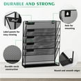 thumbnail image 5 of Magnetic File Organizer Mesh 5-Tier Black Hanging File Organizer Vertical Holder Rack for Office Home, 5 of 6