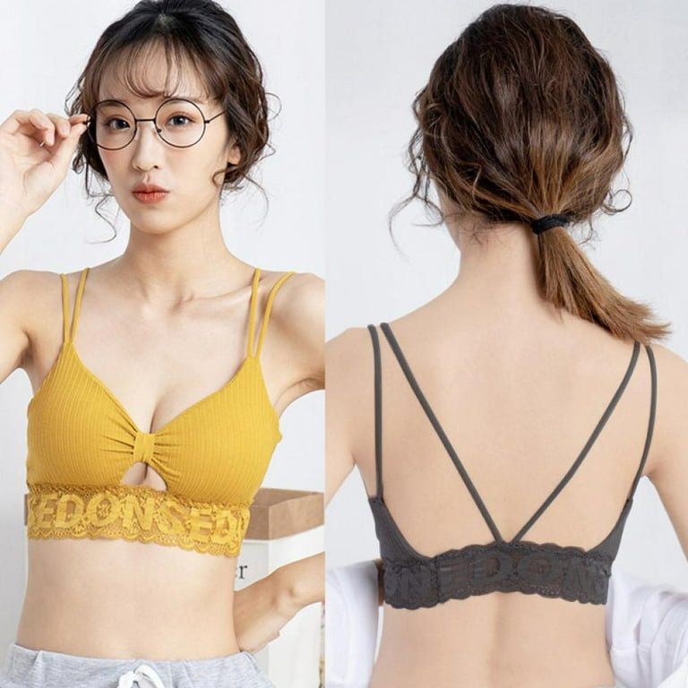 Padded Tank Bra,Seamless Bra,Korean Version Bra,Lace Stitching Bra,3/4 Cup  Bra,Wire Free Bra,Women Leisure Underwear