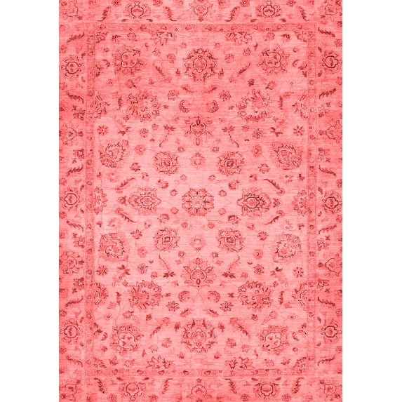 Ahgly Company Indoor Rectangle Abstract Red Modern Area Rugs, 2' x 5'