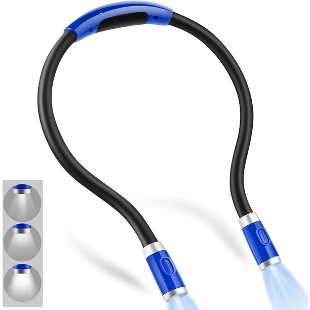 4 luces LED recargables para lectura de cuello, luces de libro para leer en la cama, 3 niveles de brillo, 2 brazos flexibles de silicona suave, uso cómodo, manualidades y tejer brillar Electrónica