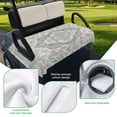 thumbnail image 5 of Golf Cart Seat Covers for 2 Seater,Beige Boho Floral Microfiber Cart Seat Towel Blanket,Medieval Vintage Ethnic Flower Abstract Absorbent NonSlip Bench Seats Protector for Golf Course 51"x31", 5 of 9