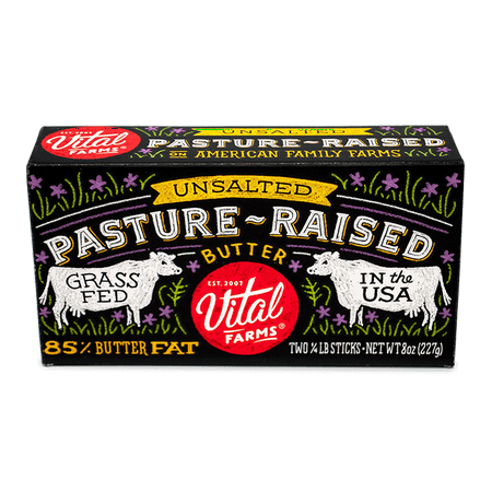 Vital Farms Unsalted Pasture-Raised Butter, 8 Oz, 2 Ct