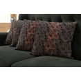 thumbnail image 5 of Ambesonne Flower Throw Pillow Cover 4 Pack, Japanese Vivid Florals, 20", Black Orange Mustard, 5 of 5