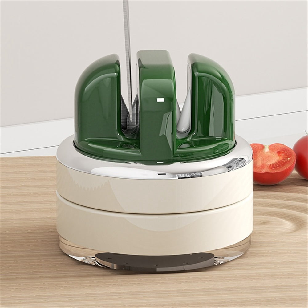 2 pack Knife Sharpener | Multi-Angle Pocket & Kitchen Knife Sharpener w/Suction Base | Works with a wide range of knives（green)
