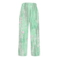 thumbnail image 6 of purcolt Women Floral Print Boho Palazzo Pants Straight Leg Lounge Pants Casual Loose Fit Summer Beach Trousers with Pockets, 6 of 6