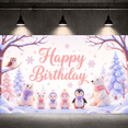 thumbnail image 7 of Yatrandify Animal Theme Winter Birthday Banner Snowflake Design Happy Birthday Decoration for Kids Party Winter Celebration Indoor Event, 7 of 7