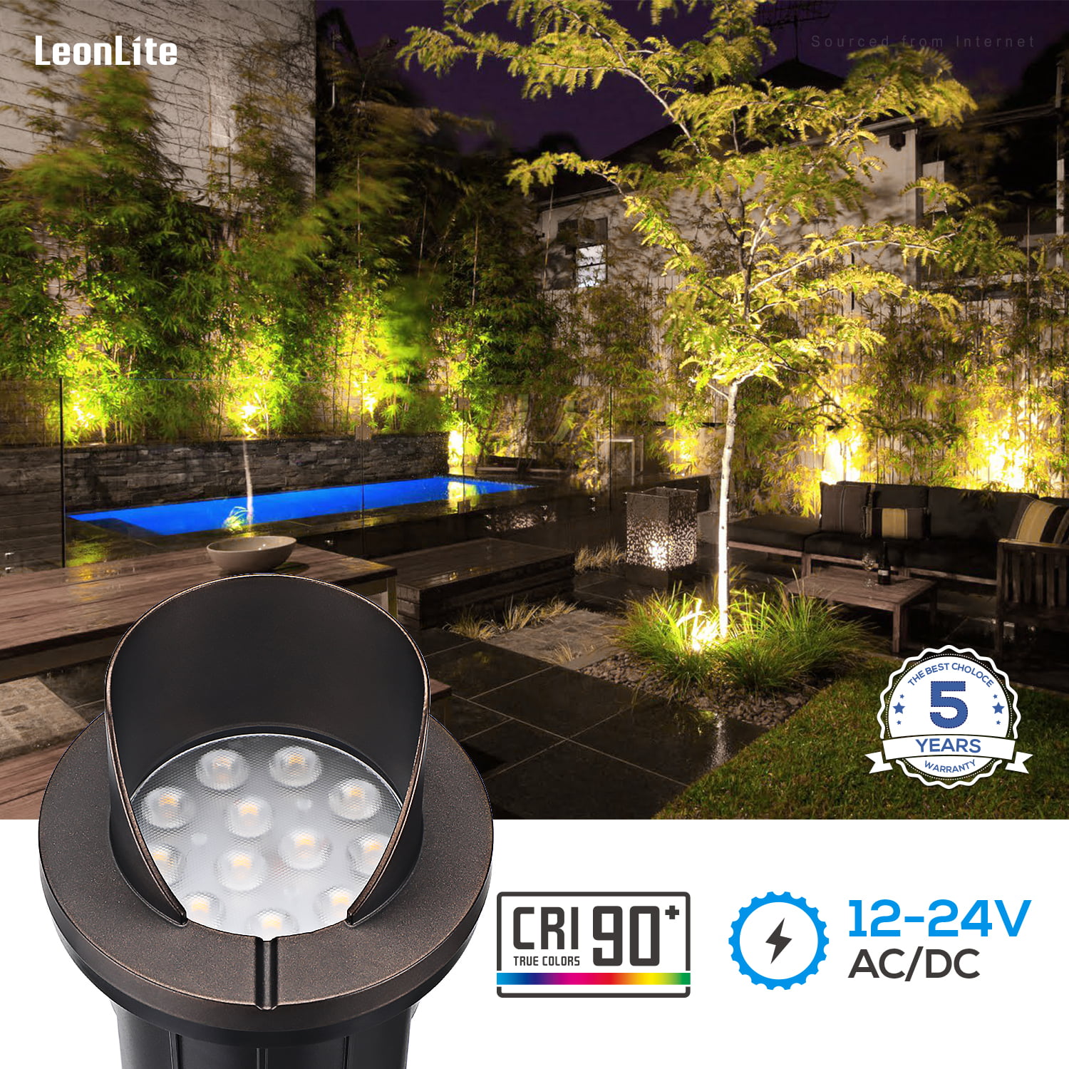 LEONLITE Pack LED Recessed Deck Lights, LED Landscape Lighting, 12V Well  Lights Low Voltage, 6W