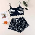 thumbnail image 2 of Bjutir Womens Halloween Pajamas Set Sleeveless Vest Shorts Set Casual Halloween Print Comfortable Sleepwear Set Dark Blue, 2 of 5