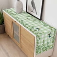 thumbnail image 4 of Spring Plants Table Runner - 36 Inch Long, Kitchen Dining Table Runner Dresser Scarves, Watercolor Birds Leaves Flowers Green Plaid Farmhouse Decor for Coffee Tables Wedding Party Banquet, 4 of 8