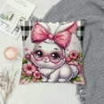 thumbnail image 2 of PHYHOO Short Plush Pillow Covers Easter Bunny Rabbit Nursery Square Pillow Case for Bedroom, Sofa, Car Decoration,Various sizes available, 2 of 5