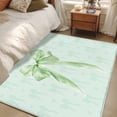 thumbnail image 4 of Green Bow Area Rugs 4'x6', Washable Small Throw Rugs for Office Bathroom, Cute Bowknot Minimalist Solid Color Indoor Outdoor Rug Non-Slip Low Pile Carpet Runner Reversible Floor Mats, 4 of 8