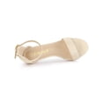 thumbnail image 4 of BLISSFUL STEP Sandales à talons aiguilles en suède à lanières de couleur unie pour femmes, beige, taille 7, 4 of 8