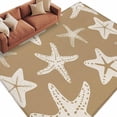 thumbnail image 2 of Starfish Washable Area Rug 5 x 8 ft Summer Beach Nautical Ocean Sea Star Marine Life Brown, Soft Non Slip Rugs Stain Repellent Indoor Felt Carpet for Living Dining Room Bedroom Home Office, 2 of 9